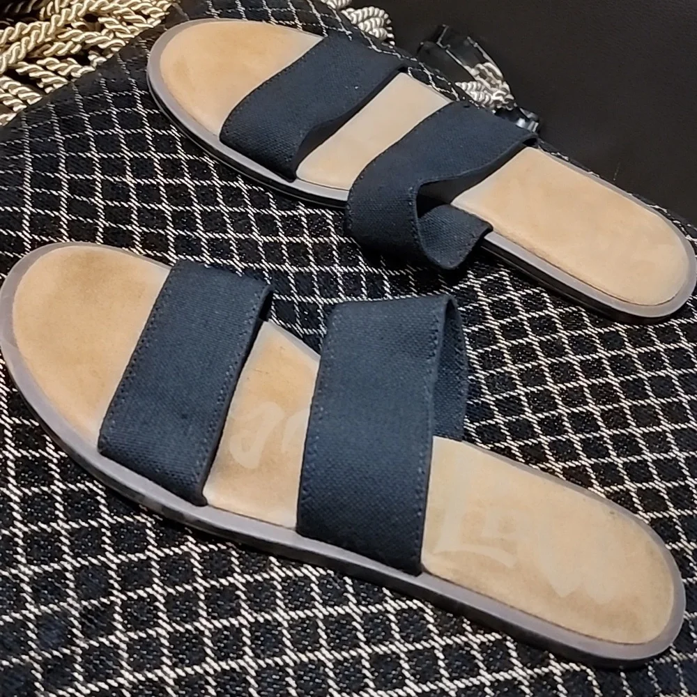 Black and brown double strap sandal - Picture 5 of 7